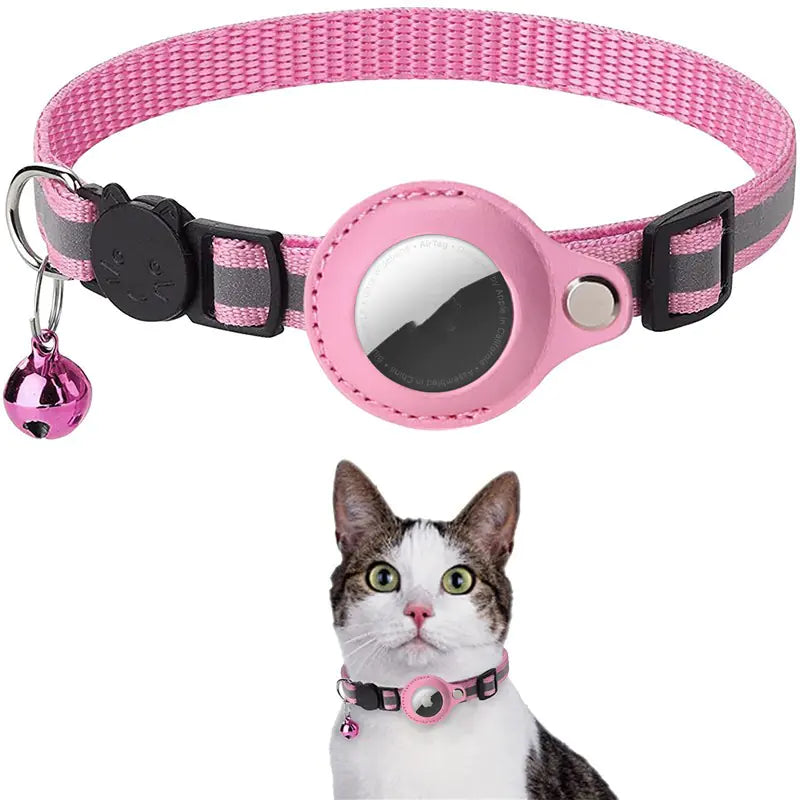 Reflective Collar w/Bell & Airtag Holder