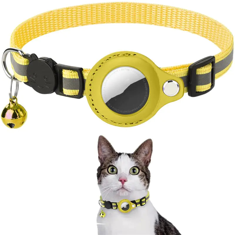 Reflective Collar w/Bell & Airtag Holder