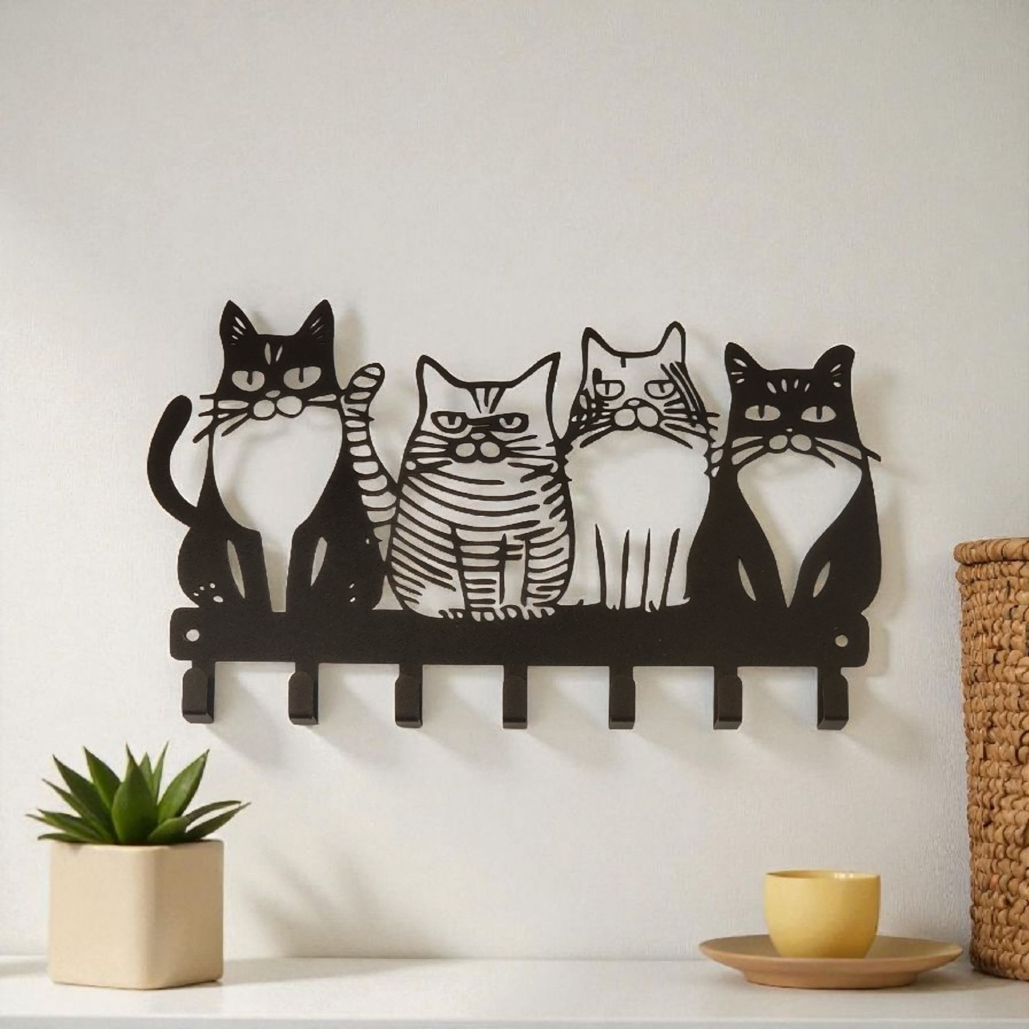 Metal Cat Themed Wall Art
