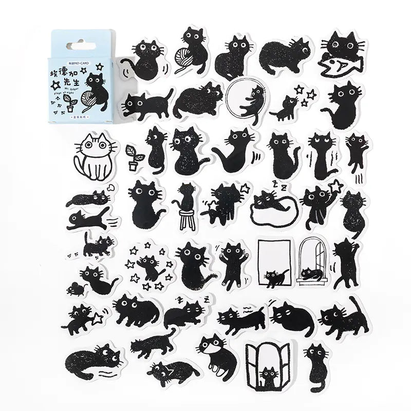 45 Pcs Cat Theme DIY Stickers for Journals and Laptops