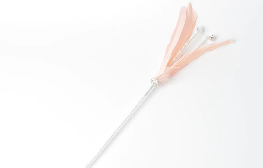 Feather Cat Teaser Wand w/Acrylic Tube & Bell