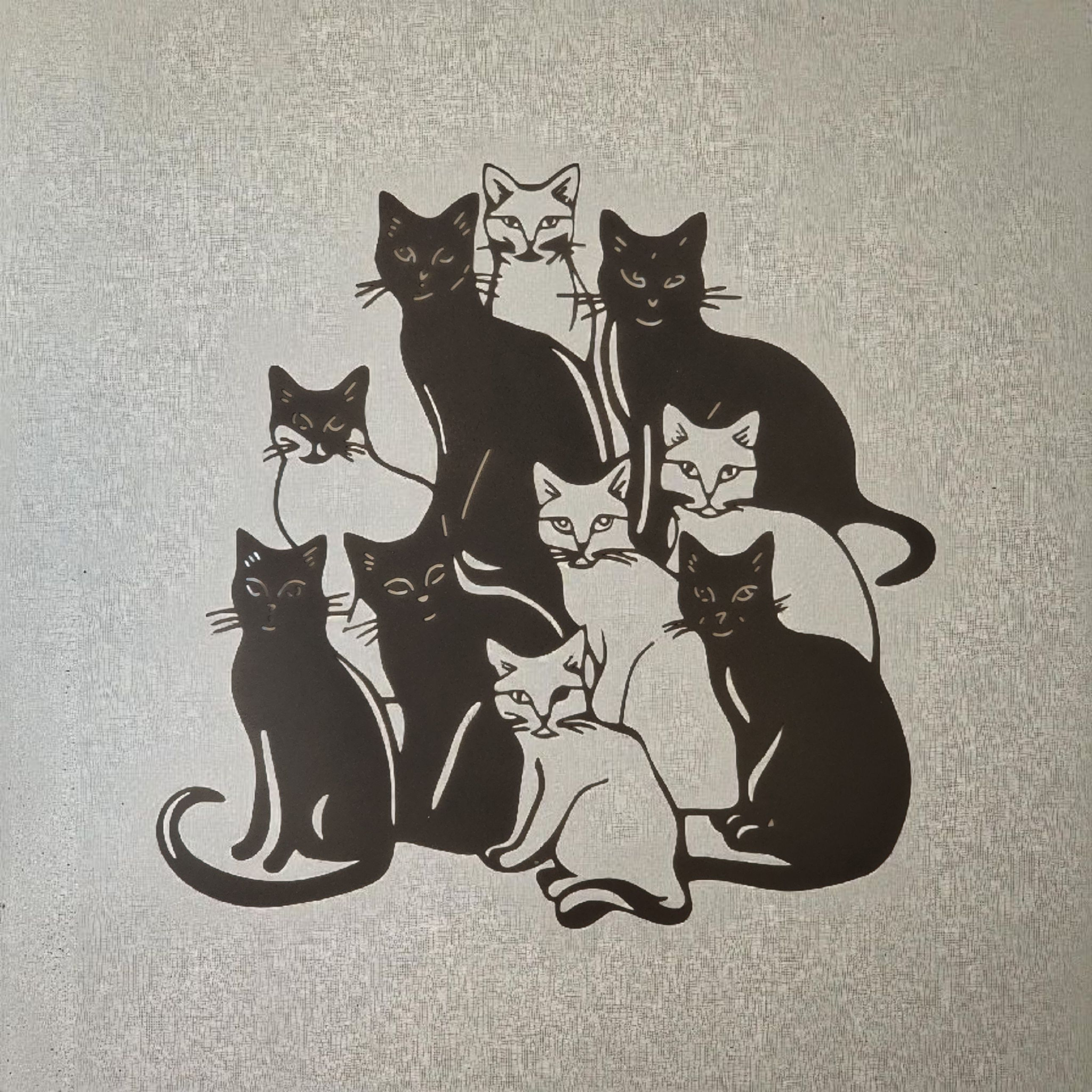 Metal Cat Themed Wall Art
