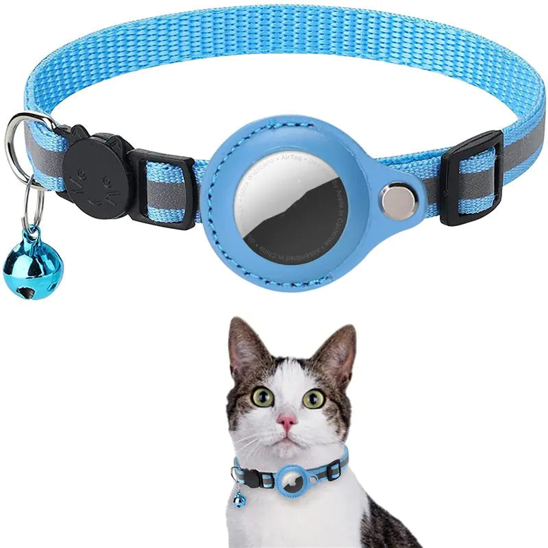 Reflective Collar w/Bell & Airtag Holder