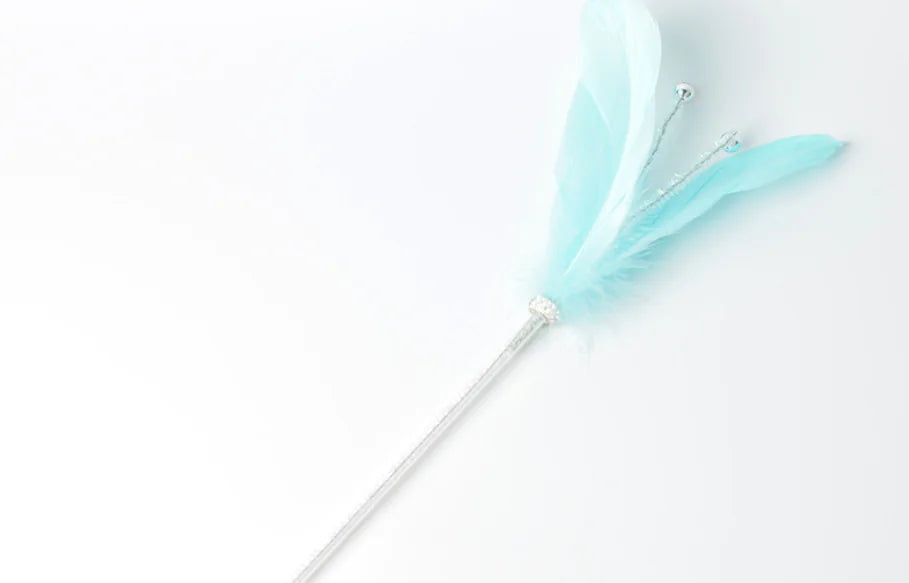 Feather Cat Teaser Wand w/Acrylic Tube & Bell