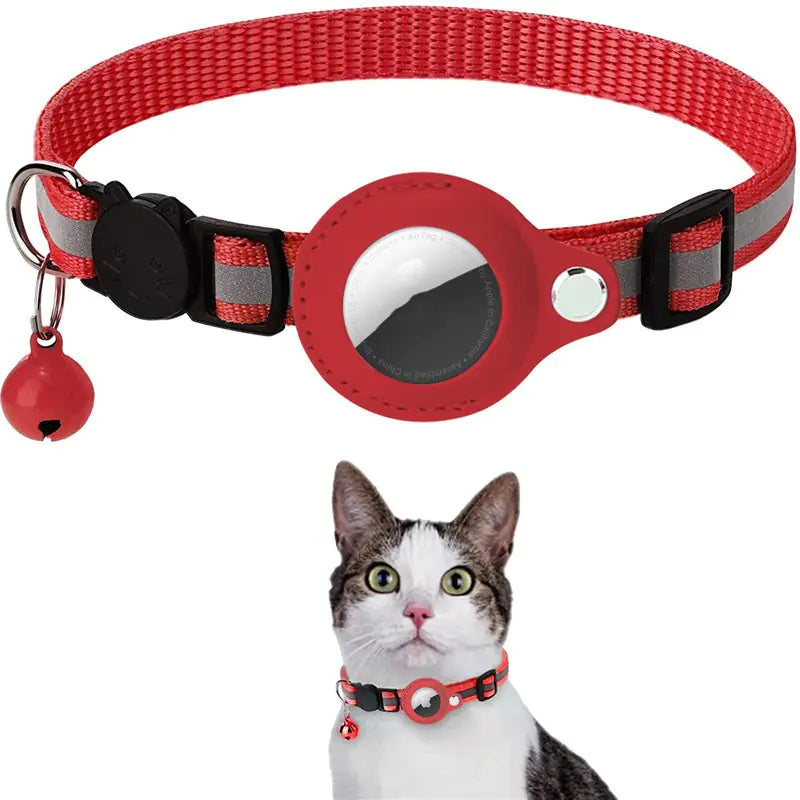 Reflective Collar w/Bell & Airtag Holder