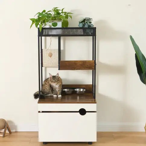 Cat Litter Box Enclosures With Cat Tree Tower