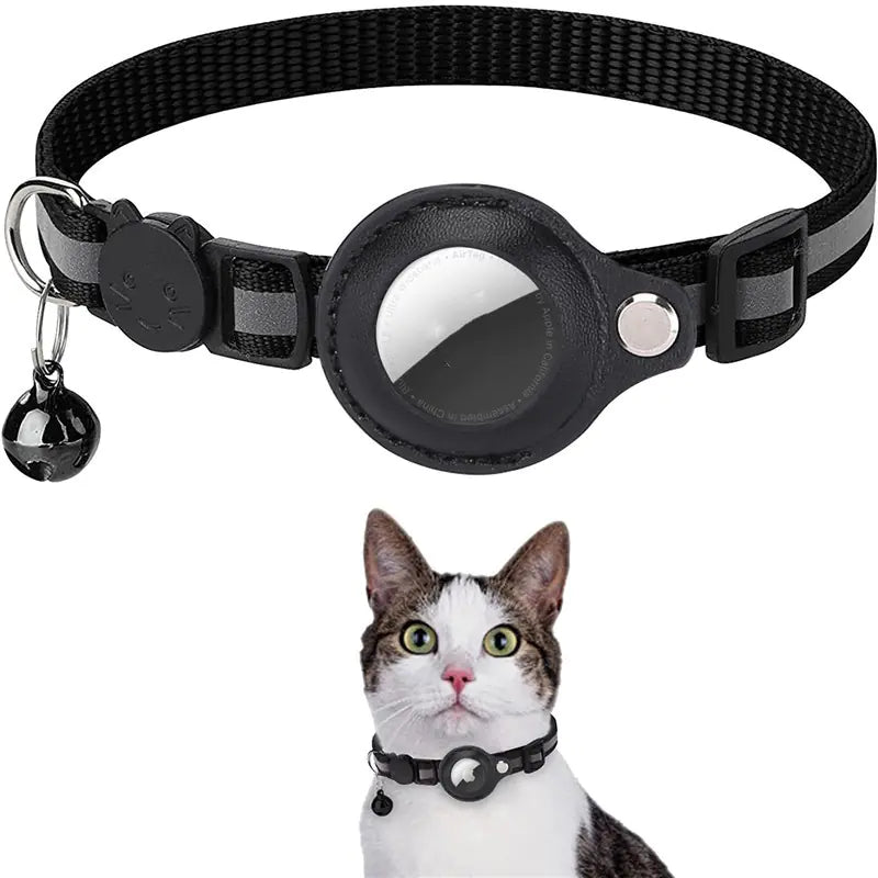 Reflective Collar w/Bell & Airtag Holder