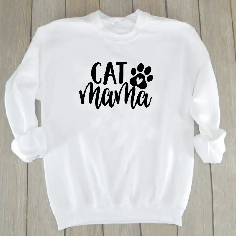 Sweatshirt with Cat Mama Design