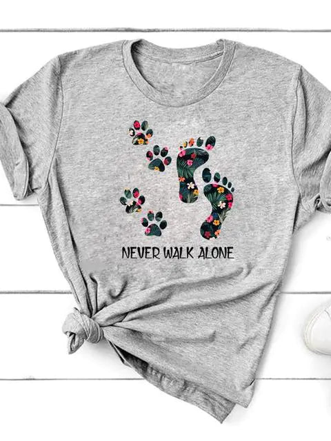 Graphic Cat Print T-Shirt for Women - Short Sleeve