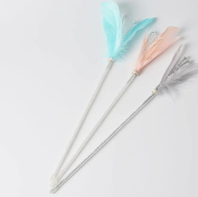Feather Cat Teaser Wand w/Acrylic Tube & Bell