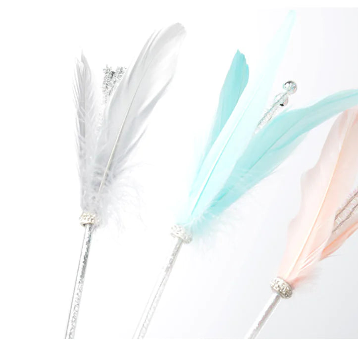 Feather Cat Teaser Wand w/Acrylic Tube & Bell