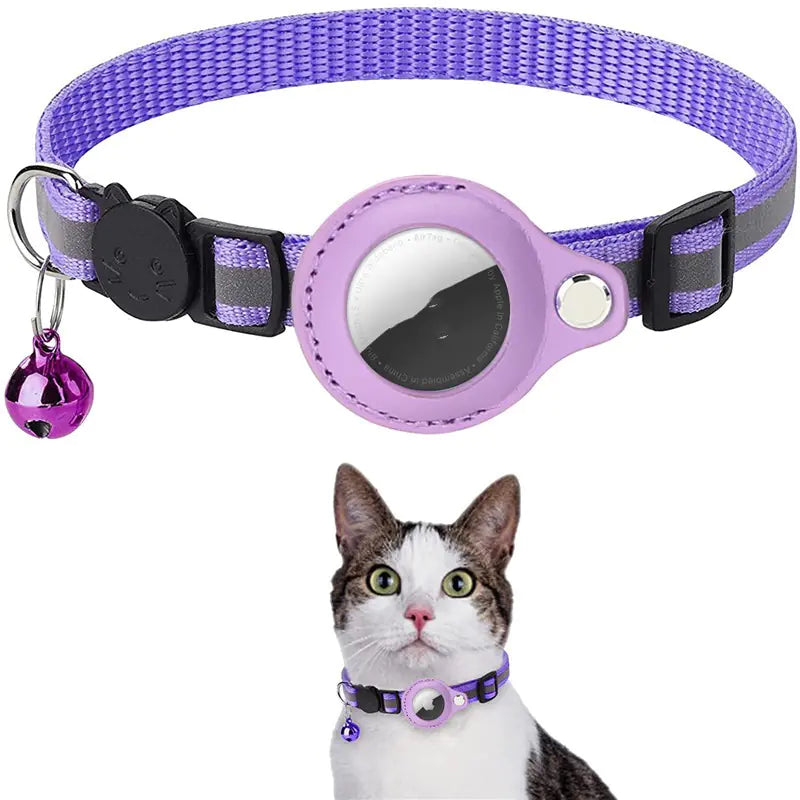 Reflective Collar w/Bell & Airtag Holder