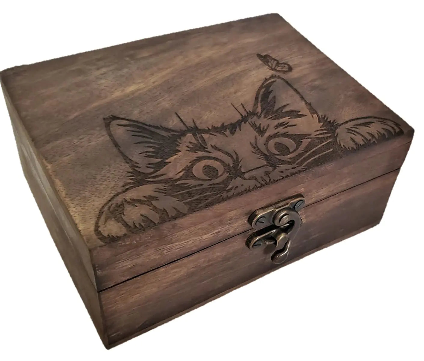 Engraved Kitty Cat Jewelry Box Beautiful Trinket Keepsake BoxEarrings Necklace Storage Box for Girls WomenGift Idea Valentines Day Weddings Animals Cat Lover Gifts Ornament for Home Décor