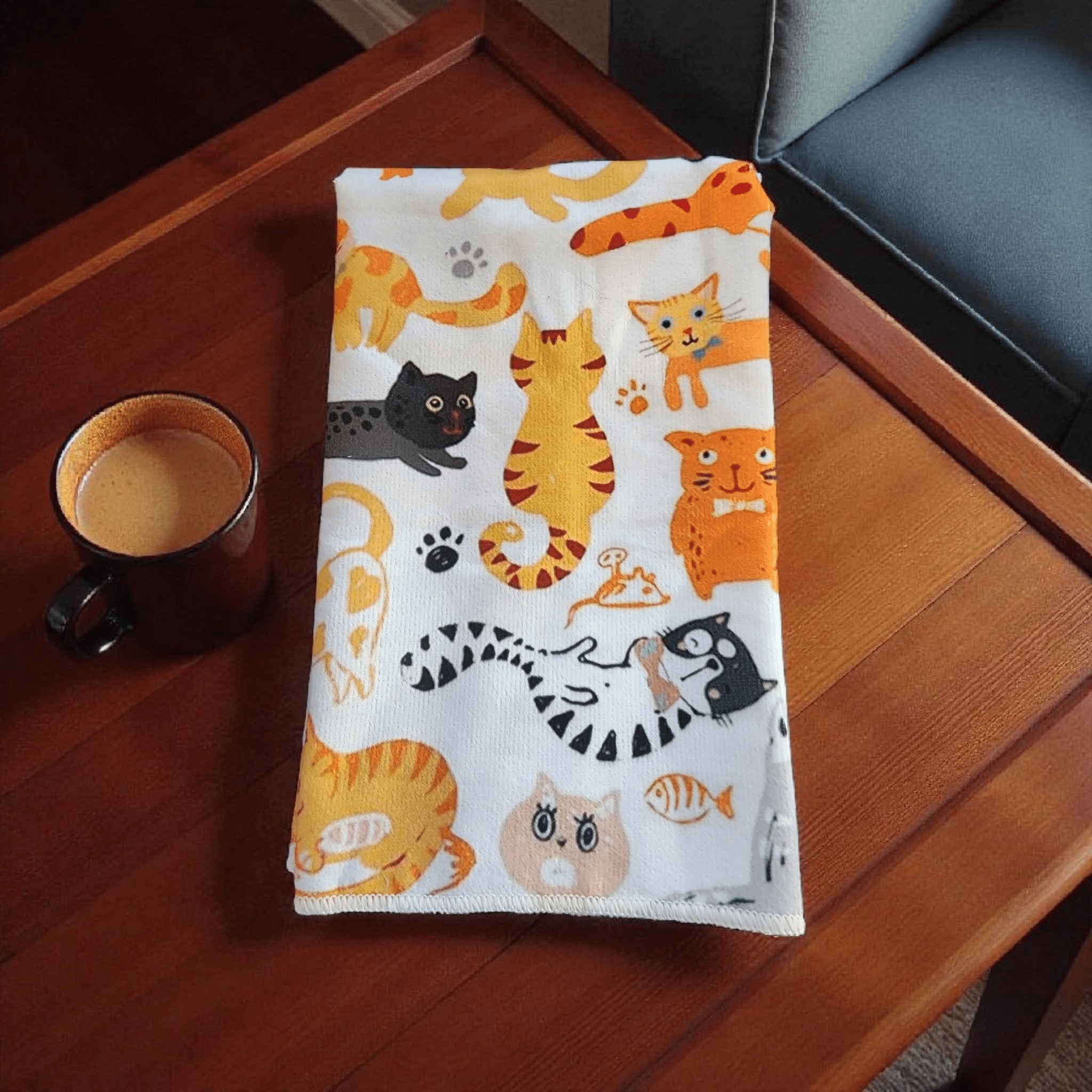 Cat Themed Kitchen Dish Cloth - Feline the Love