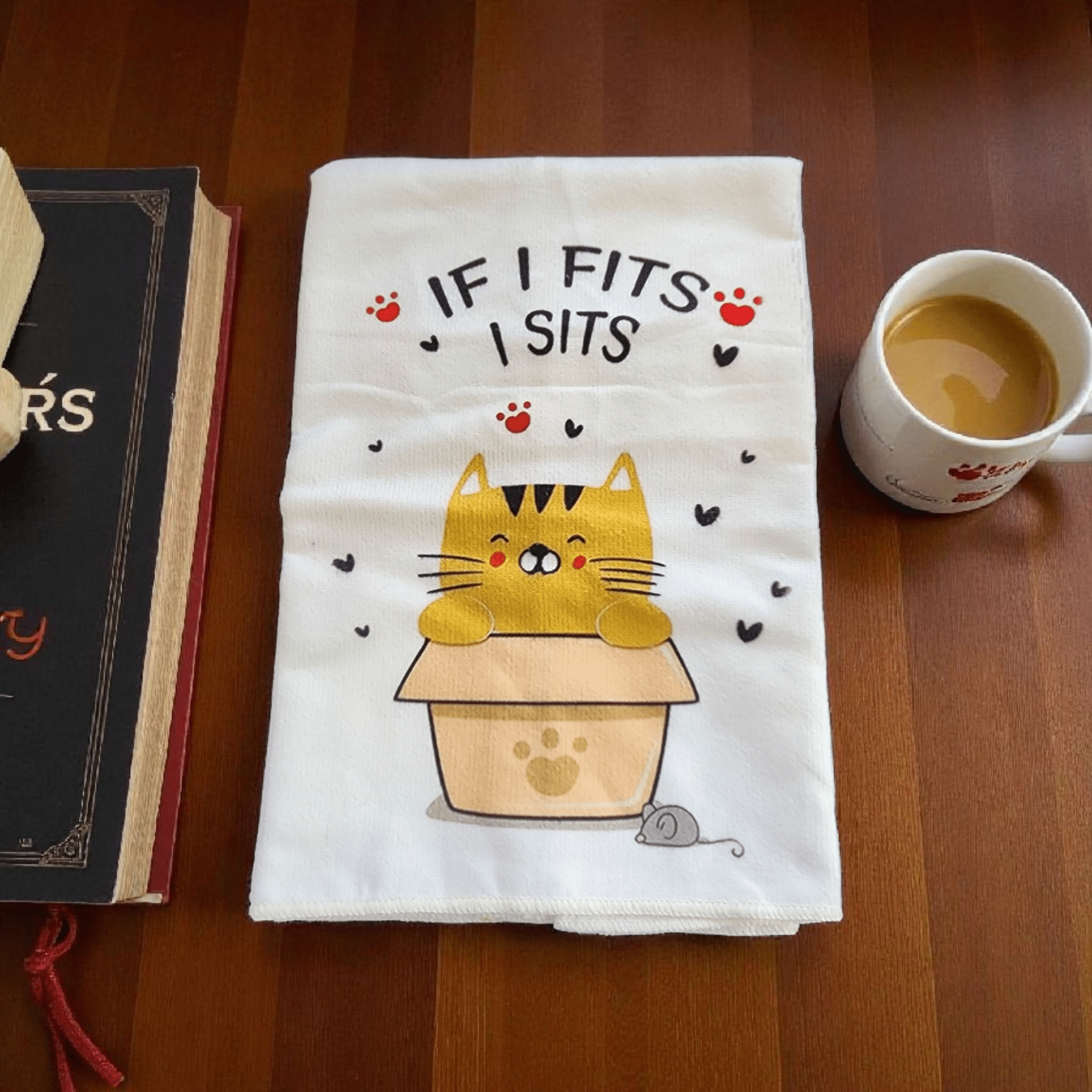 Cat Themed Kitchen Dish Cloth - Feline the Love