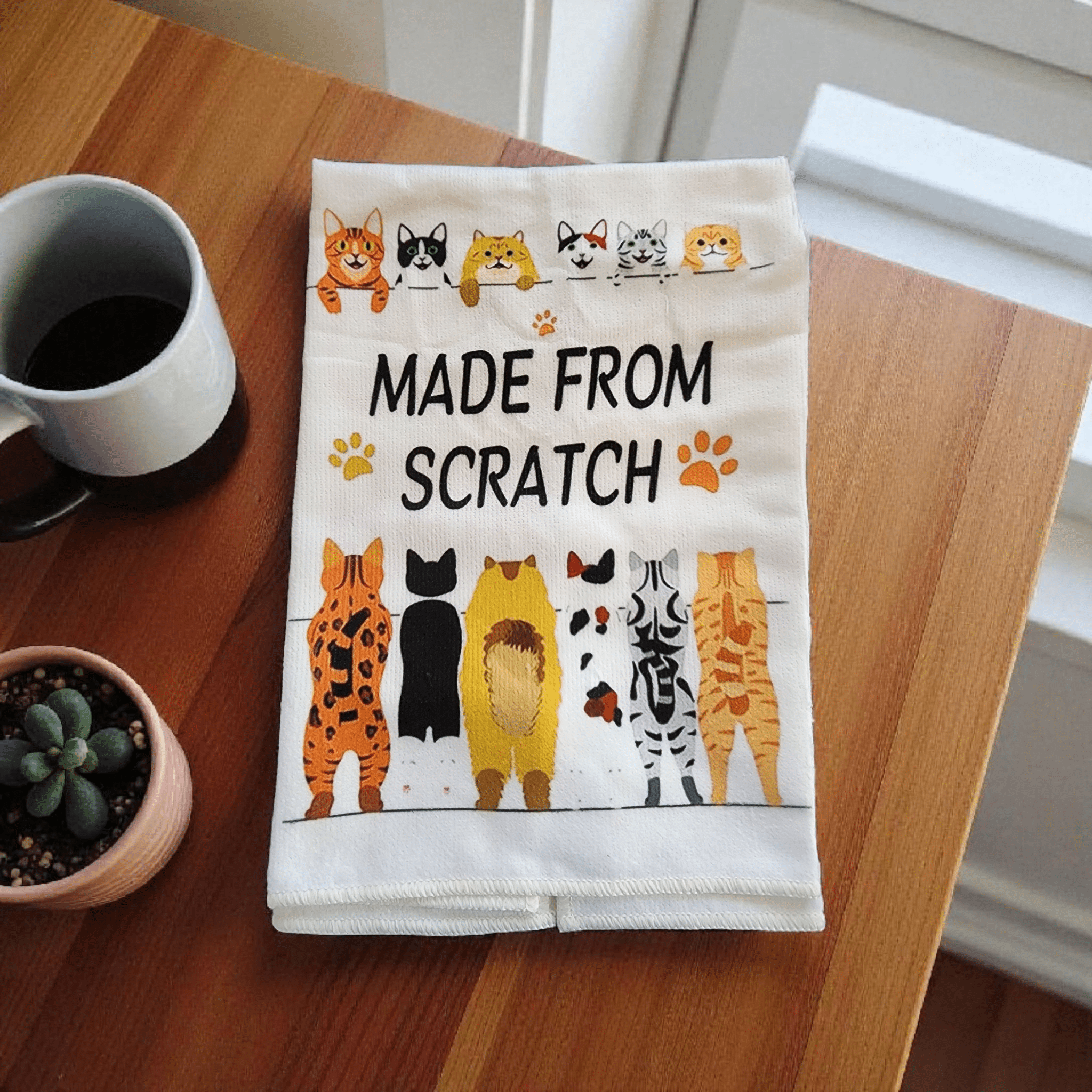 Cat Themed Kitchen Dish Cloth - Feline the Love