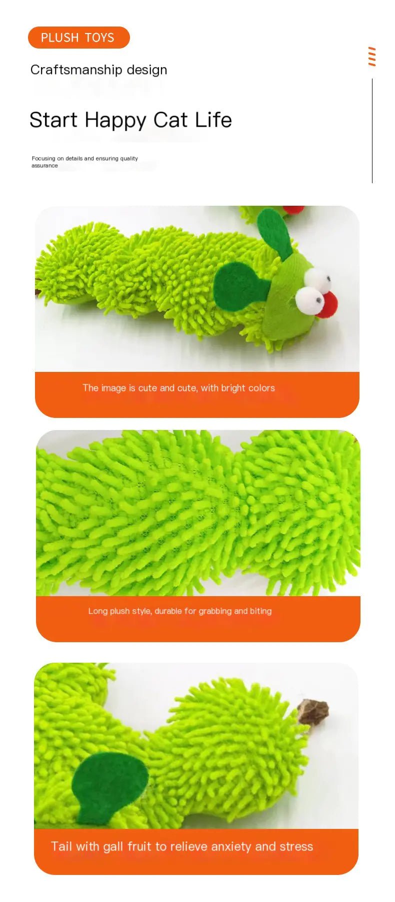 Catnip Caterpillar Toy - Feline the Love