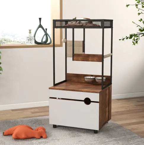 Cat Litter Box Enclosures With Cat Tree Tower