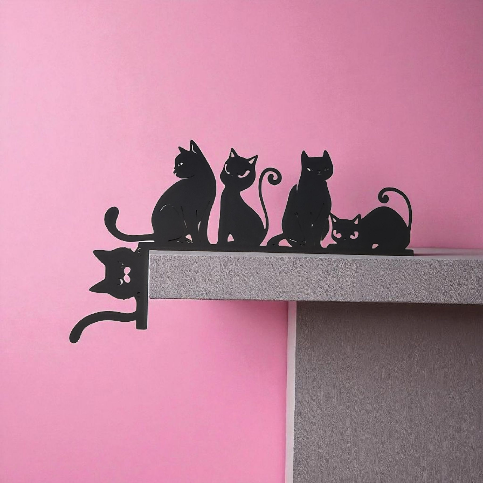 Metal Cat Themed Wall Art