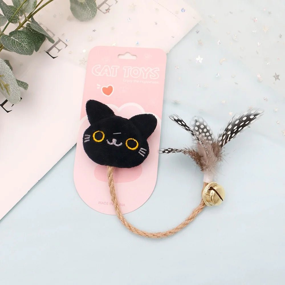 Funny Cat Toy with Feather, Bell, & Hemp Rope - Feline the Love