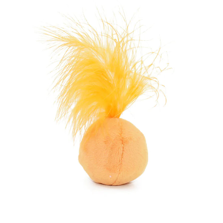 Sounding Catnip Ball Toy with Bell and Feather