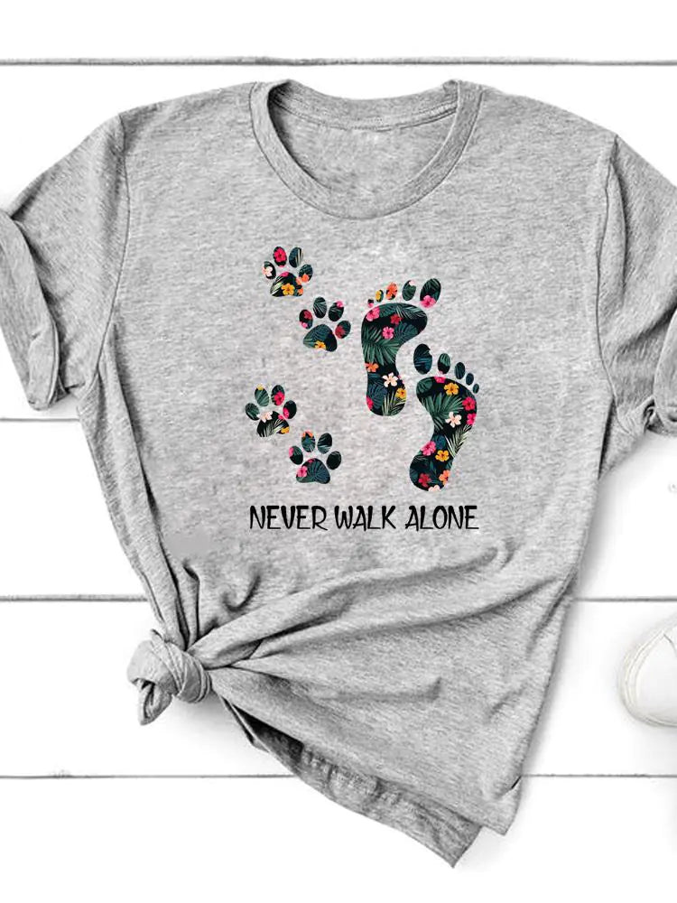 Graphic Cat Print T-Shirt for Women - Short Sleeve