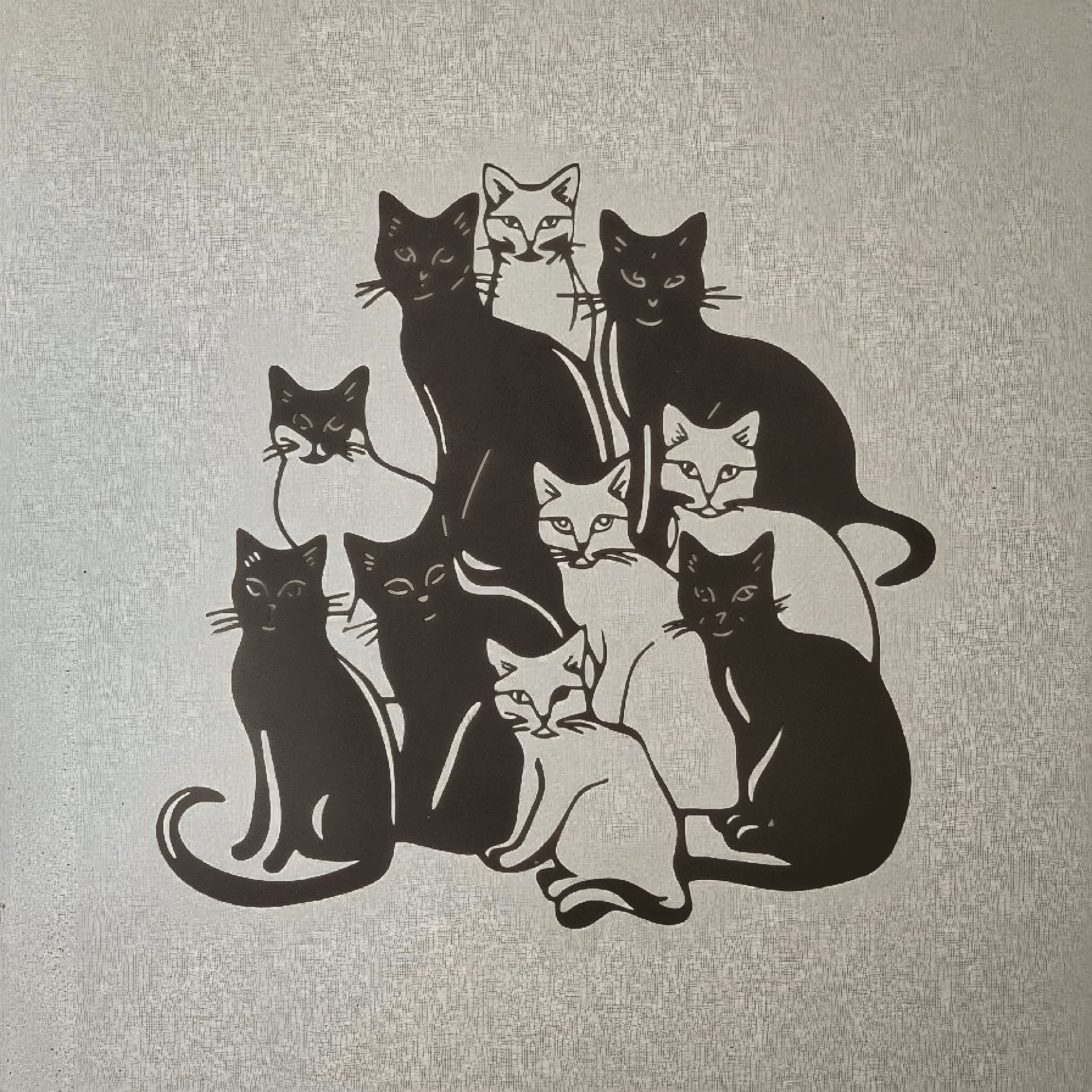 Metal Cat Themed Wall Art - Feline the Love