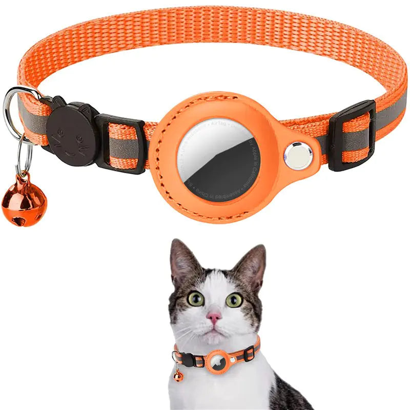 Reflective Collar w/Bell & Airtag Holder
