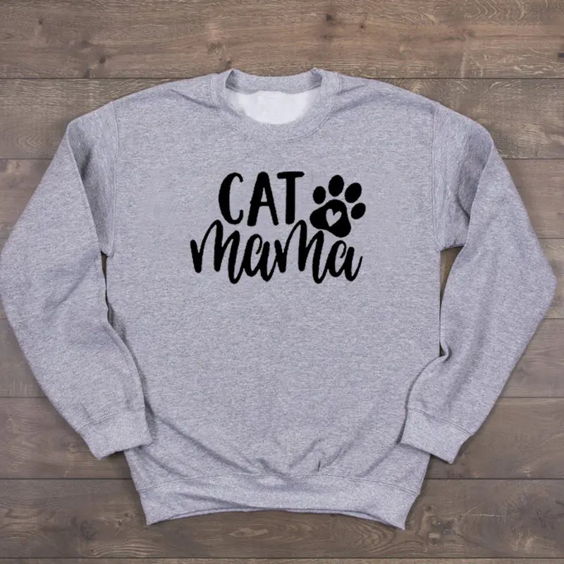 Sweatshirt with Cat Mama Design